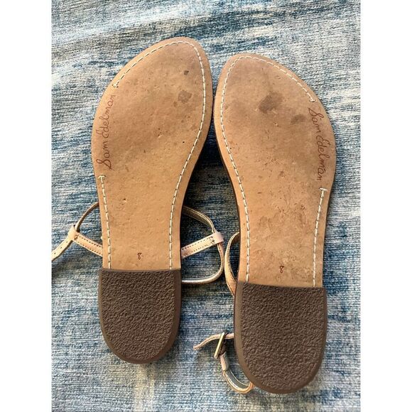 Sam Edelman Tan Brown Bronze Glitter Gigi Sandals Size 8 - Picture 4 of 5